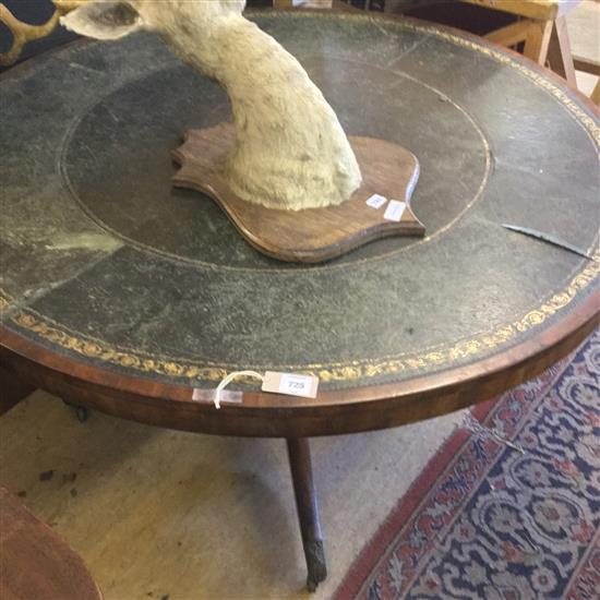 Regency mahogany circular library table, W.4ft 4in(-)